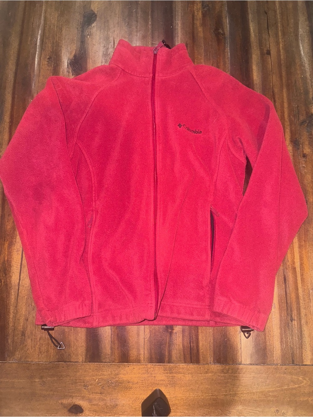 Columbia Bright Red Zip-Up Fleece Jacket